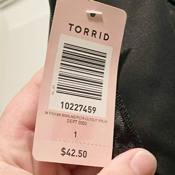 Torrid Peplum Blouse Pleather & Cut Out Details Size 1 - 2014 Holiday - BNWT - Picture 9 of 9